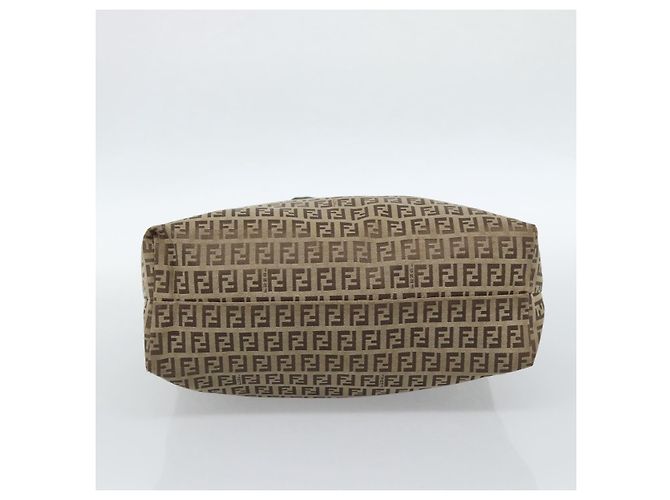 FENDI Zucchino Canvas Hand Bag Beige Silver - vista 9