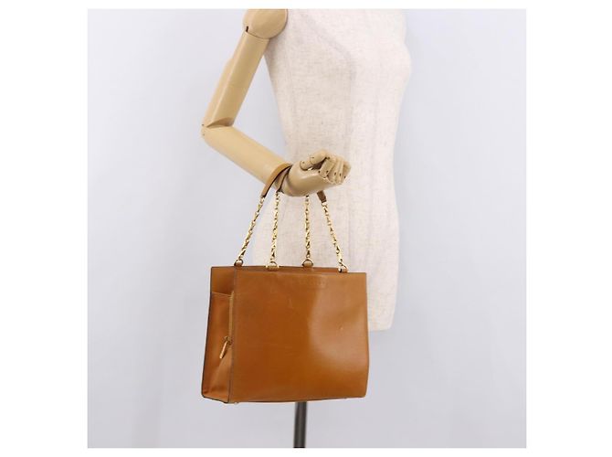 Céline CELINE Kettenhandtasche aus Leder Beige Gold - Ansicht 26