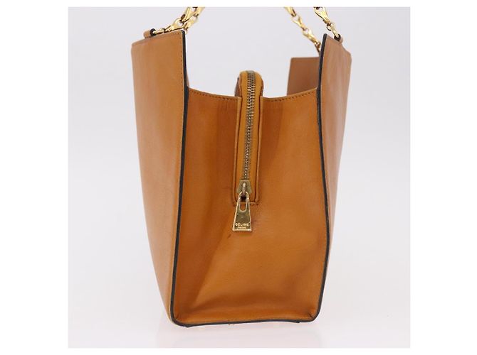 Céline CELINE Kettenhandtasche aus Leder Beige Gold - Ansicht 5