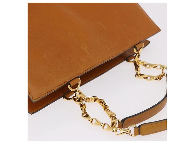 Céline CELINE Kettenhandtasche aus Leder Beige Gold - Ansicht 6