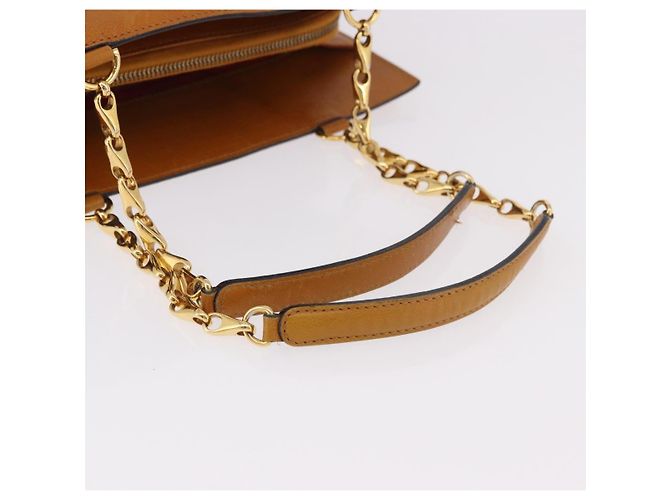 Céline CELINE Kettenhandtasche aus Leder Beige Gold - Ansicht 7