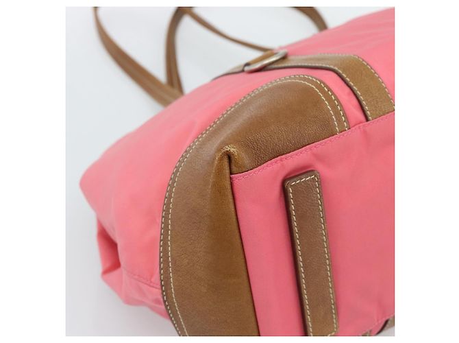 PRADA Tote Bag Leather Nylon Pink Silver - vista 14