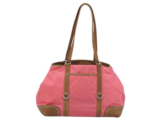 PRADA Tote Bag Leather Nylon Pink Silver - vista 2