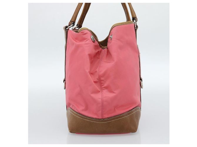 PRADA Tote Bag Leather Nylon Pink Silver - vista 3