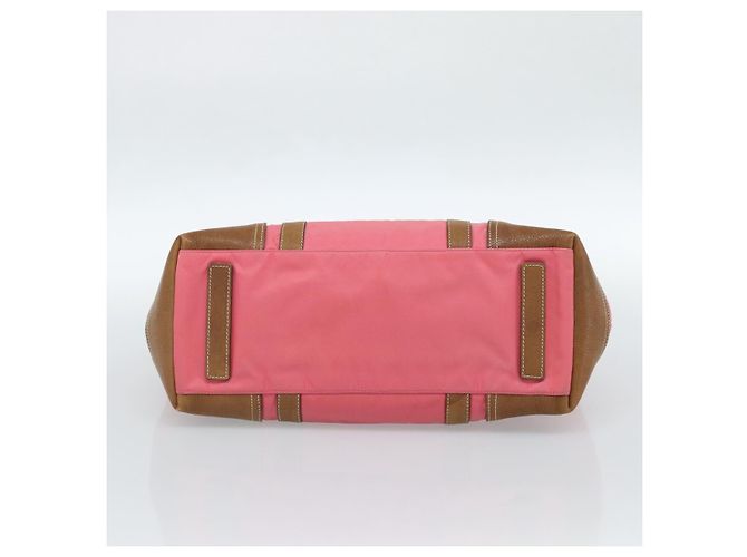 PRADA Tote Bag Leather Nylon Pink Silver - vista 5