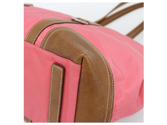 PRADA Tote Bag Leather Nylon Pink Silver - vista 9