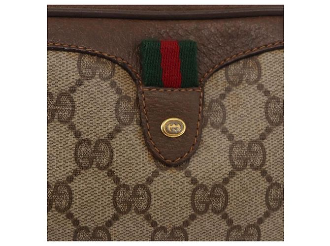 GUCCI GG Supreme Web Sherry Line Bag PVC Beige Gold 89 02 066 - vista 14
