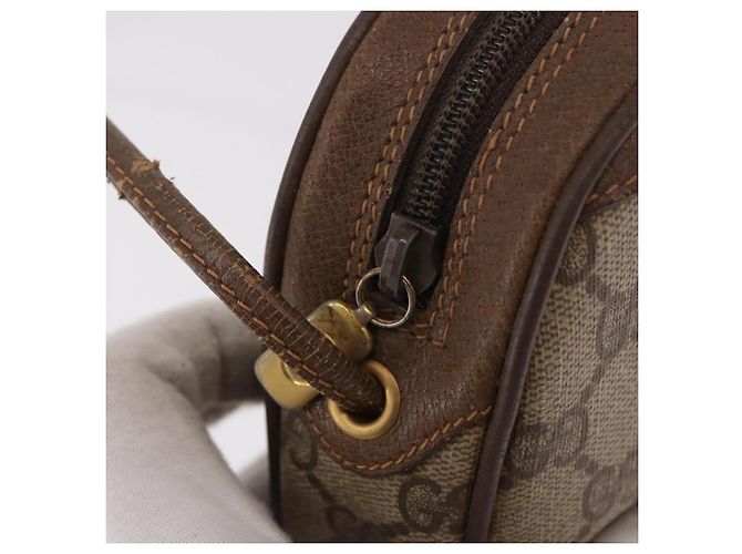 GUCCI GG Supreme Web Sherry Line Bag PVC Beige Gold 89 02 066 - vista 15