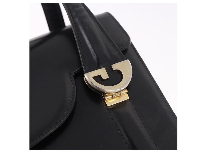 GUCCI Hand Bag Leather Black Gold - vista 14