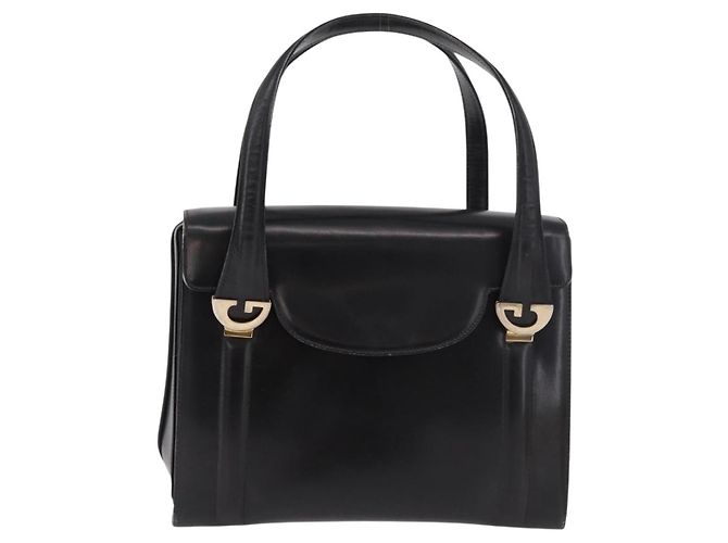 GUCCI Hand Bag Leather Black Gold - vista 2