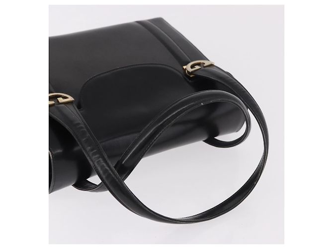 GUCCI Hand Bag Leather Black Gold - vista 7
