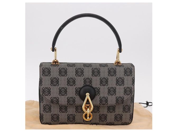 LOEWE Anagram Hand Bag PVC Gray Gold - vista 12