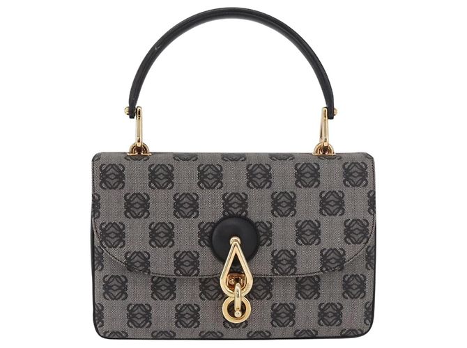 LOEWE Anagram Hand Bag PVC Gray Gold - vista 13