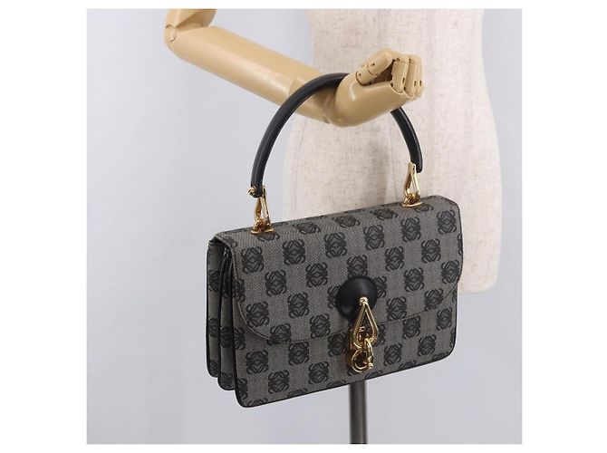 LOEWE Anagram Hand Bag PVC Gray Gold - vista 25