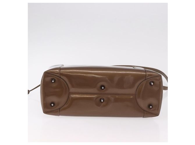 Christian Dior Maris Pearl Bag Patent Leather 2way Bronze Silver - vista 11