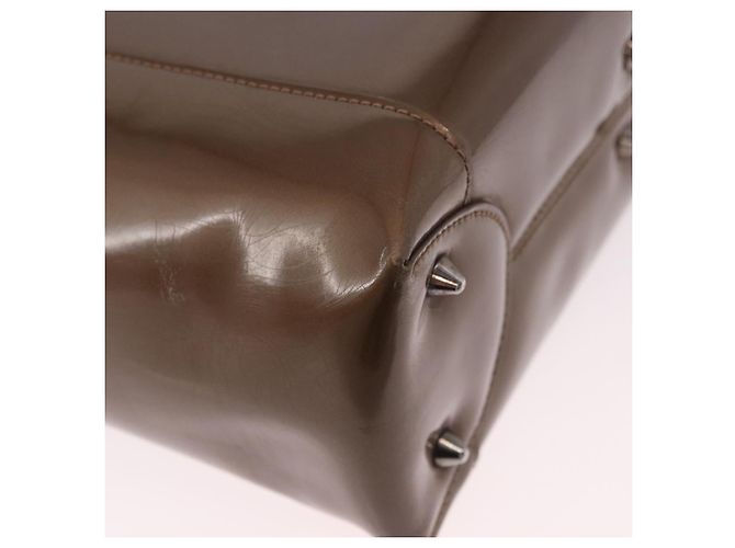 Christian Dior Maris Pearl Bag Patent Leather 2way Bronze Silver - vista 14