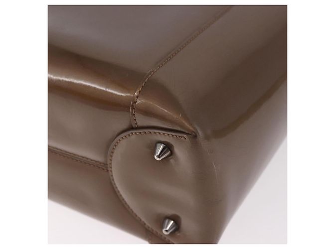 Christian Dior Maris Pearl Bag Patent Leather 2way Bronze Silver - vista 15