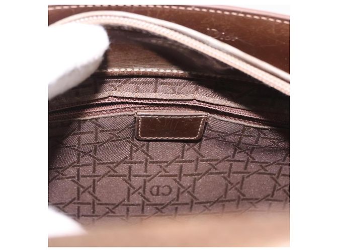 Christian Dior Maris Pearl Bag Patent Leather 2way Bronze Silver - vista 18