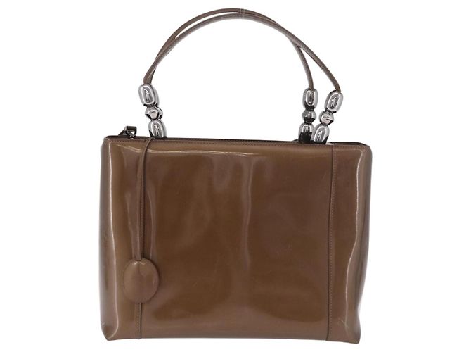 Christian Dior Maris Pearl Bag Patent Leather 2way Bronze Silver - vista 2