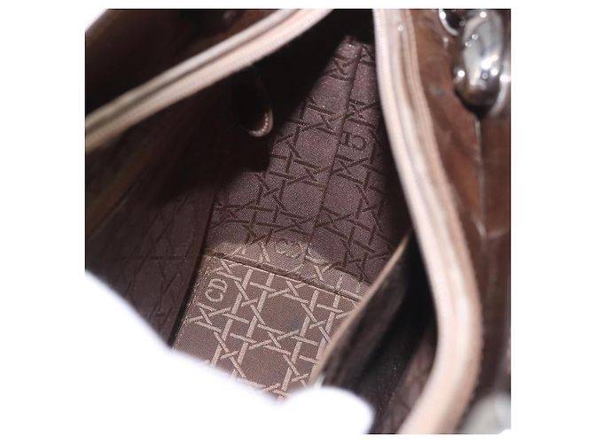 Christian Dior Maris Pearl Bag Patent Leather 2way Bronze Silver - vista 20