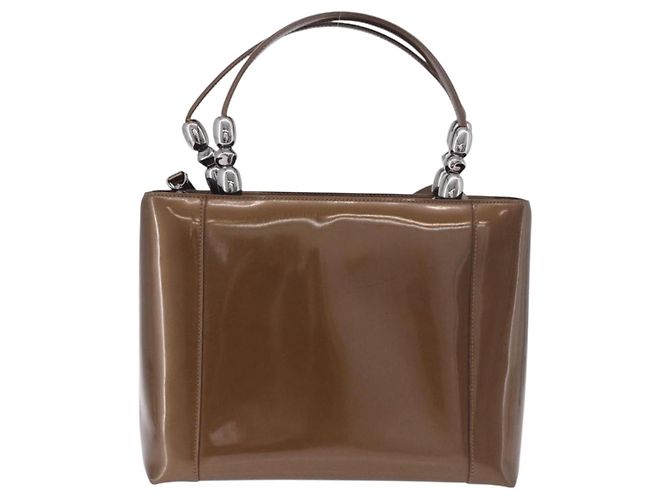 Christian Dior Maris Pearl Bag Patent Leather 2way Bronze Silver - vista 3