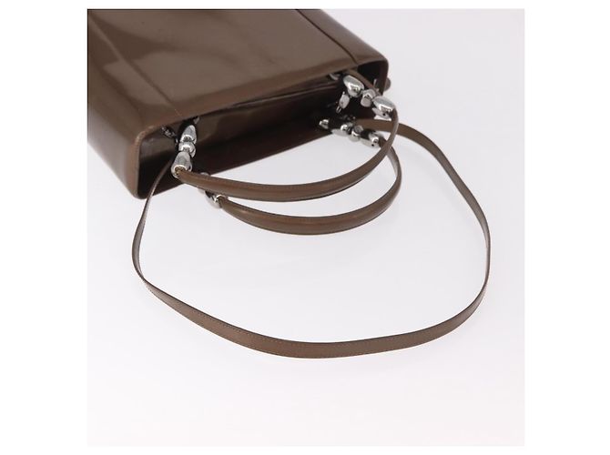 Christian Dior Maris Pearl Bag Patent Leather 2way Bronze Silver - vista 9