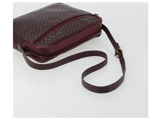 Céline CELINE Sac à épaule en cuir Bordeaux Or - vue 7