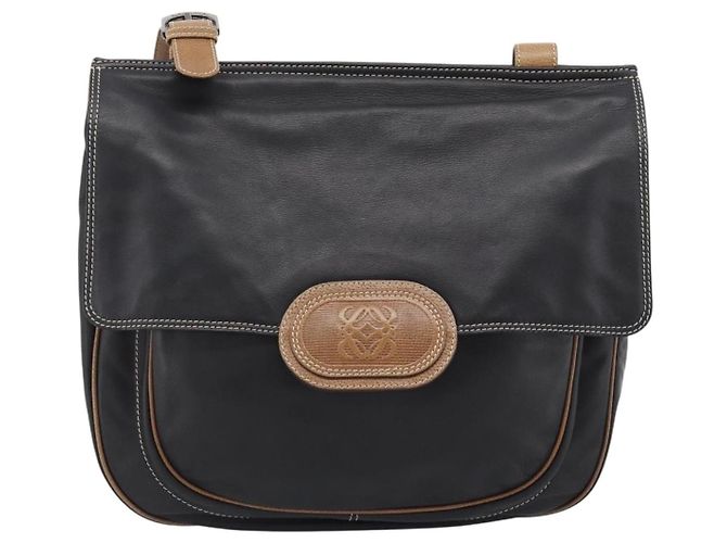 LOEWE Shoulder Bag Leather Black Silver - vista 13