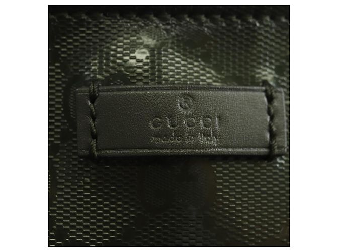 GUCCI GG Implementation Shoulder Bag PVC Silver Khaki 201538 - vista 15