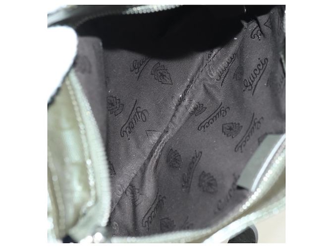 GUCCI GG Implementation Shoulder Bag PVC Silver Khaki 201538 - vista 18