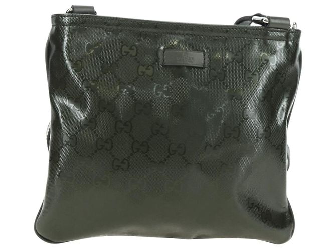 GUCCI GG Implementation Shoulder Bag PVC Silver Khaki 201538 - vista 2