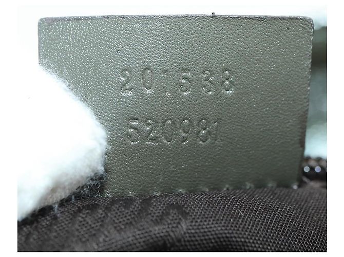 GUCCI GG Implementation Shoulder Bag PVC Silver Khaki 201538 - vista 23