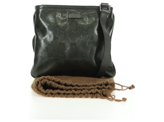GUCCI GG Implementation Shoulder Bag PVC Silver Khaki 201538 - vista 25