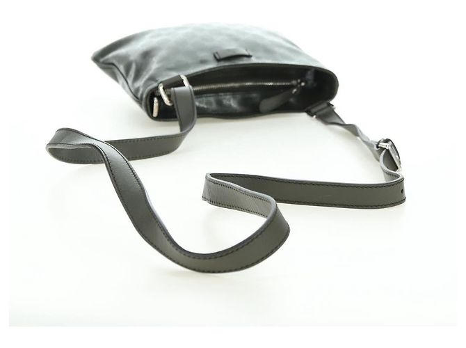 GUCCI GG Implementation Shoulder Bag PVC Silver Khaki 201538 - vista 7
