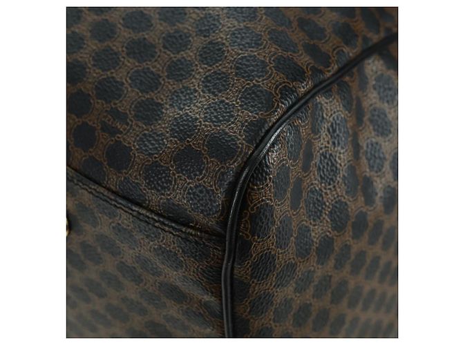 Céline CELINE Macadam Canvas Boston Bag PVC Leather Black Gold - vista 11