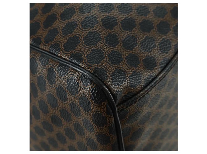 Céline CELINE Macadam Canvas Boston Bag PVC Leather Black Gold - vista 12