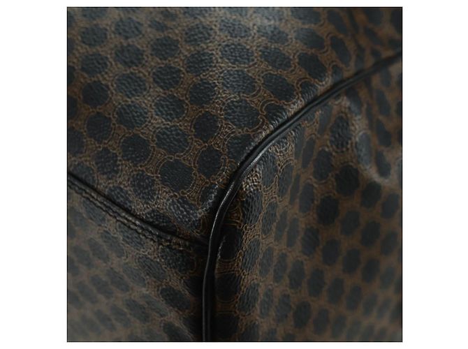 Céline CELINE Macadam Canvas Boston Bag PVC Leather Black Gold - vista 13
