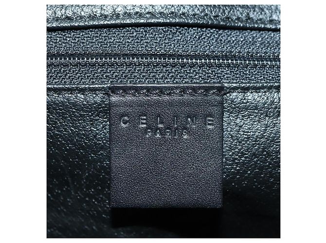 Céline CELINE Macadam Canvas Boston Bag PVC Leather Black Gold - vista 17