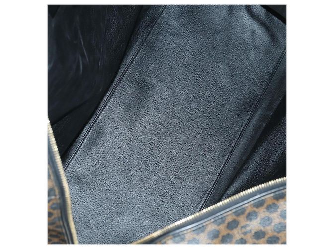 Céline CELINE Macadam Canvas Boston Bag PVC Leather Black Gold - vista 18