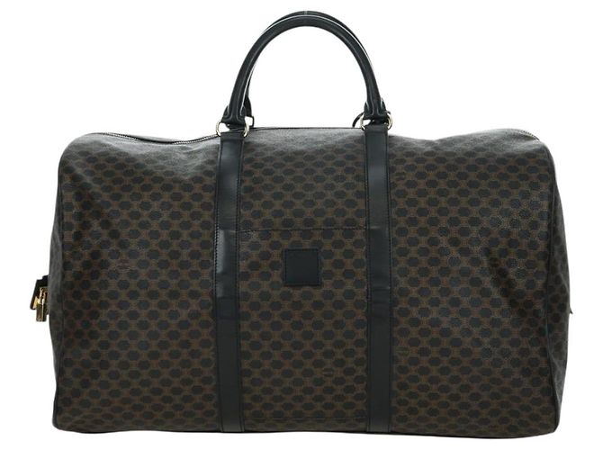 Céline CELINE Macadam Canvas Boston Bag PVC Leather Black Gold - vista 2