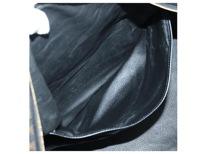 Céline CELINE Macadam Canvas Boston Bag PVC Leather Black Gold - vista 21