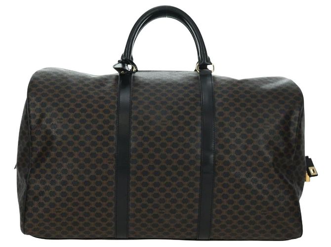 Céline CELINE Macadam Canvas Boston Bag PVC Leather Black Gold - vista 3
