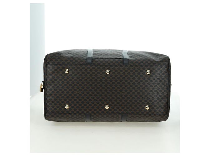 Céline CELINE Macadam Canvas Boston Bag PVC Leather Black Gold - vista 9