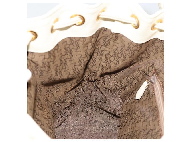 SAINT LAURENT Shoulder Bag Leather Ivory Gold - vista 18