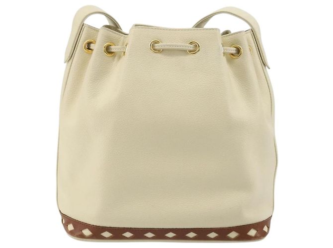 SAINT LAURENT Shoulder Bag Leather Ivory Gold - vista 3