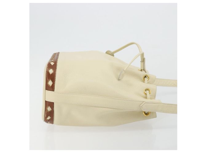 SAINT LAURENT Shoulder Bag Leather Ivory Gold - vista 4