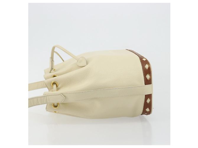 SAINT LAURENT Shoulder Bag Leather Ivory Gold - vista 5