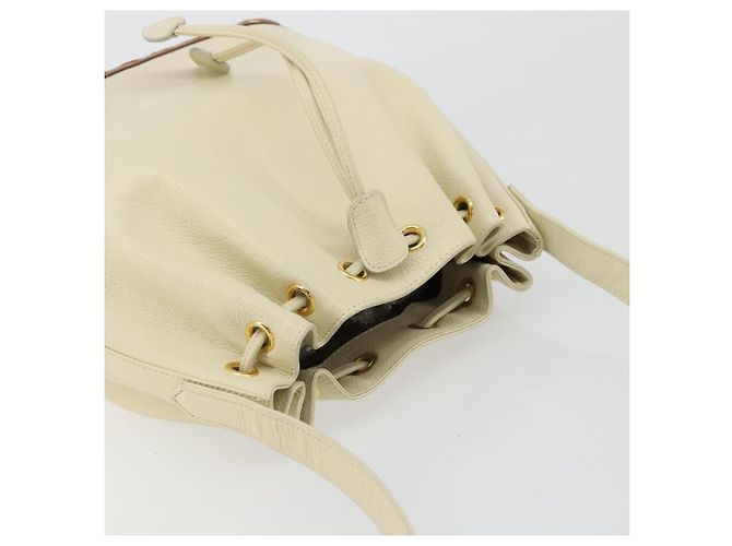 SAINT LAURENT Shoulder Bag Leather Ivory Gold - vista 6