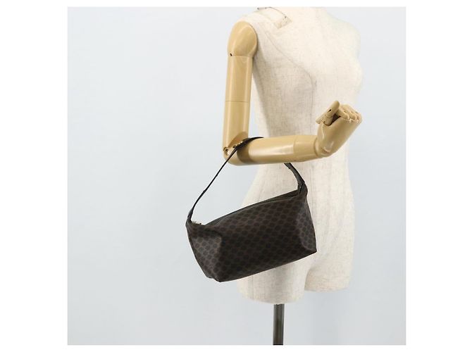 Céline CELINE Macadam Canvas Hand Bag PVC Leather Black Gold - vista 21