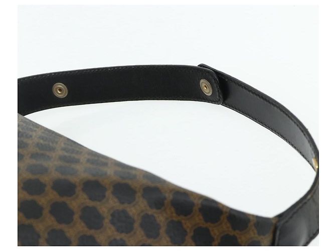 Céline CELINE Macadam Canvas Hand Bag PVC Leather Black Gold - vista 8
